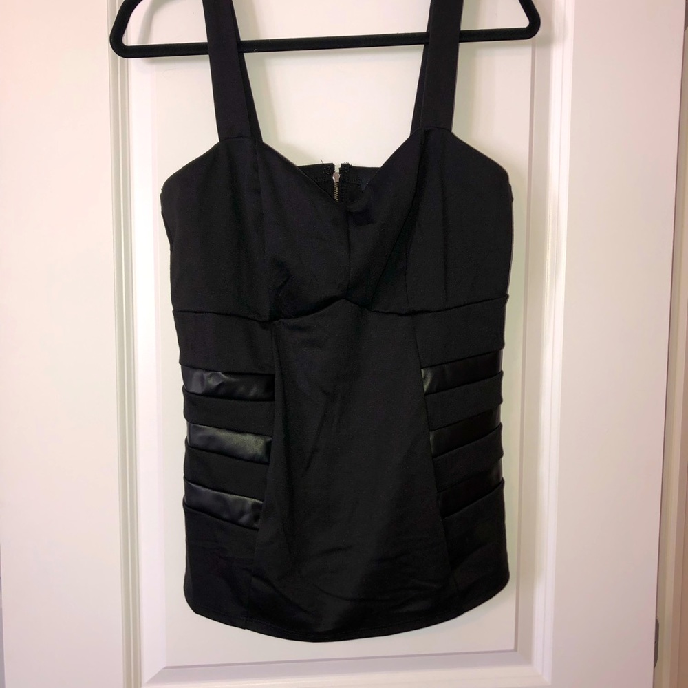 Torrid Black with faux leather tanktop size 0